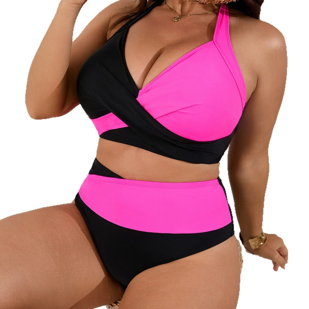 Damen Sportlicher Wickel-Bikini mit hohen Taillen-Hosen R&B