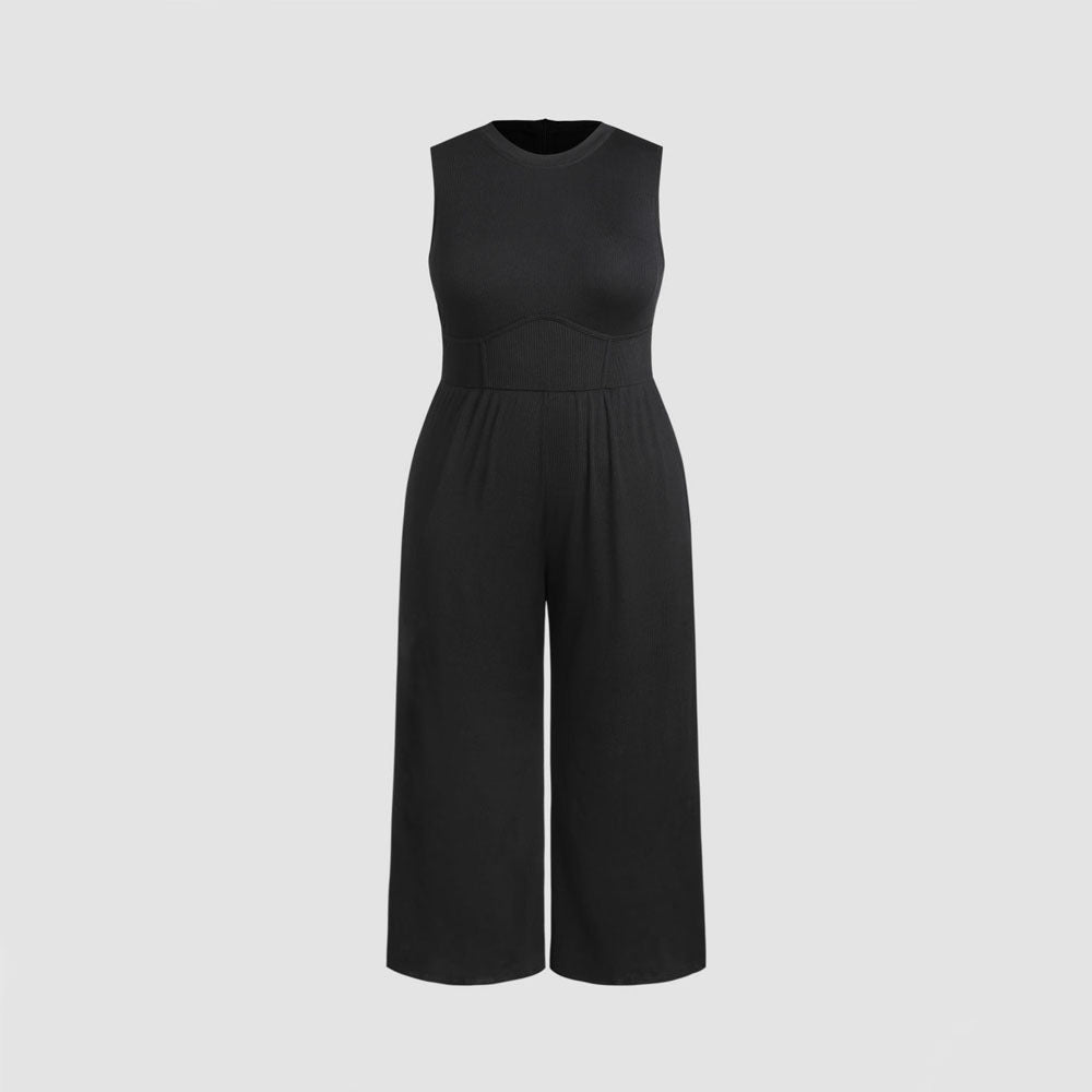 Damen Jumpsuit mit elegantem schulterfreiem Design und praktischen Seitentaschen R&B