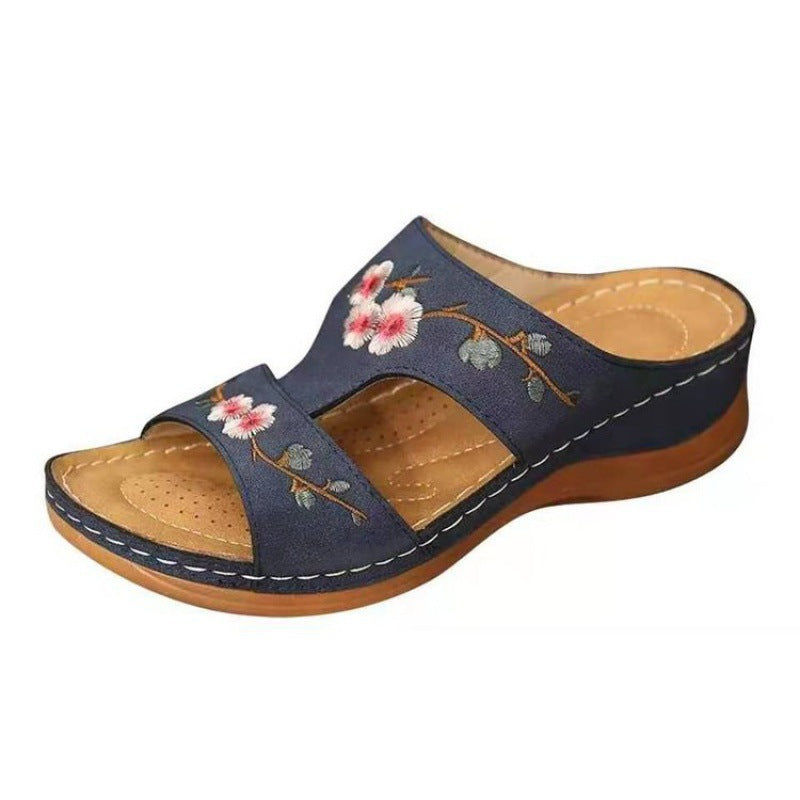 Damen Bequeme und stilvolle Sandalen mit floralen Applikationen R&B