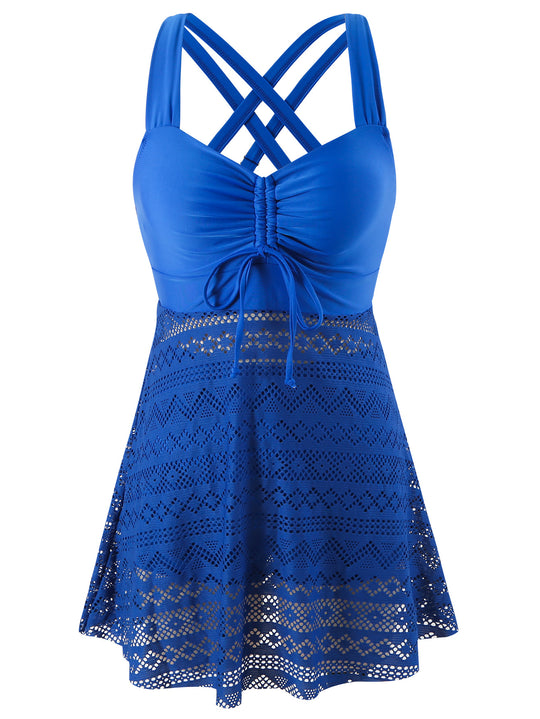 Damen Schwimmkleid mit raffinierter Rückenpartie und sehr elastischer Stoffqualität R&B