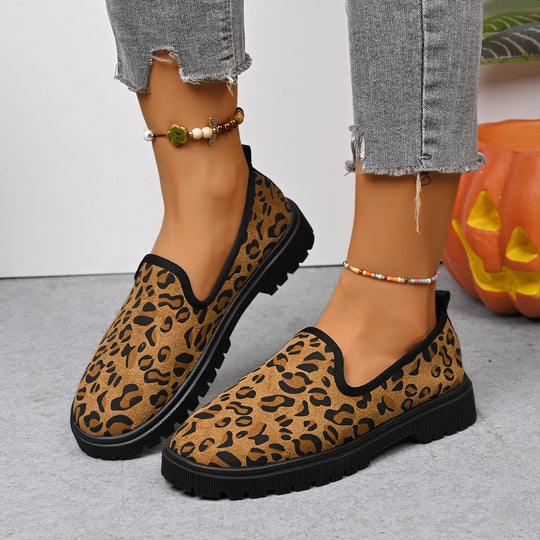 Damen Slip-On Sneaker mit tierischem Muster R&B