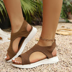 Damen Komfortsandalen mit flexiblem Fußbett und atmungsaktiver Oberfläche