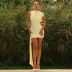Damen Elegantes Cocktailkleid mit asymmetrischem Saum und Raffung R&B