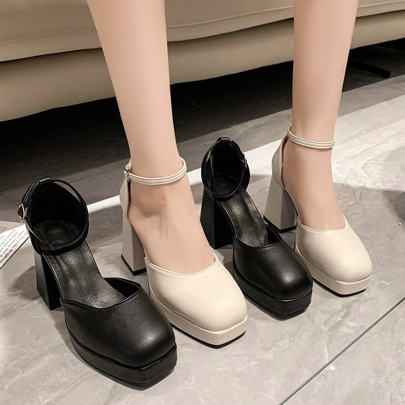 Damen Elegante Plateau-Pumps mit verstellbarem Riemchen R&B