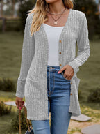 Damen Langstrickjacke mit strukturiertem Obermaterial und praktischen Taschen R&B