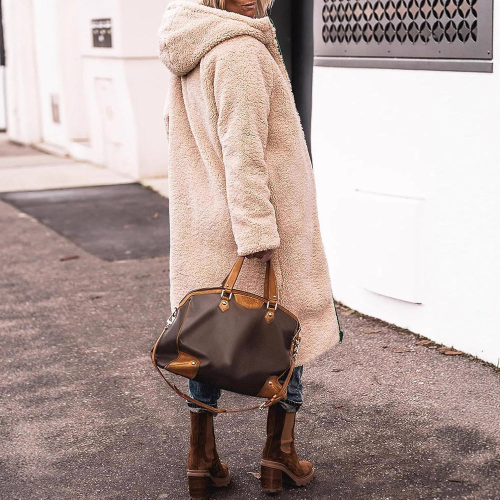 Damen gefütterter Parka mit Kapuze und lässigem Schnitt R&B