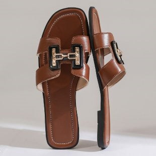 Damen modische Riemchen-Sandalen mit eleganten Schnallen R&B