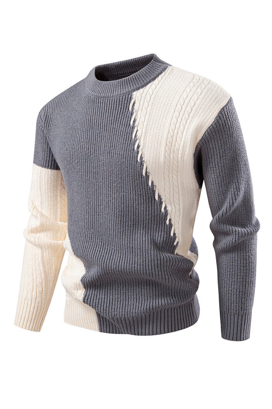 Herren modischer Strickpullover mit einzigartigem Zopfmuster und modernem Design R&B
