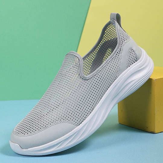 Herren nan atmungsaktiver Netz-Sportschuh mit Schlupfform und stoßdämpfender Laufsohle R&B