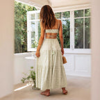 Damen Maxikleid mit Cut-Out-Design und verspielten Rüschen R&B