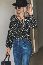 Damen Elegante Bluse mit Rüschenärmeln und modernem Punktmuster R&B