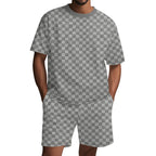 Damen Freizeit-Set mit strukturiertem T-Shirt und Shorts R&B