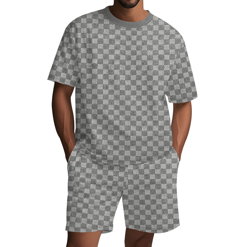 Damen Freizeit-Set mit strukturiertem T-Shirt und Shorts R&B