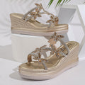 Damen Wedge-Sandalen mit funkelnden Schmetterlingsapplikationen und elegantem Kreppdesign R&B
