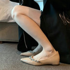 Damen elegante spitze Ballerinas mit funkelndem Strassbesatz R&B