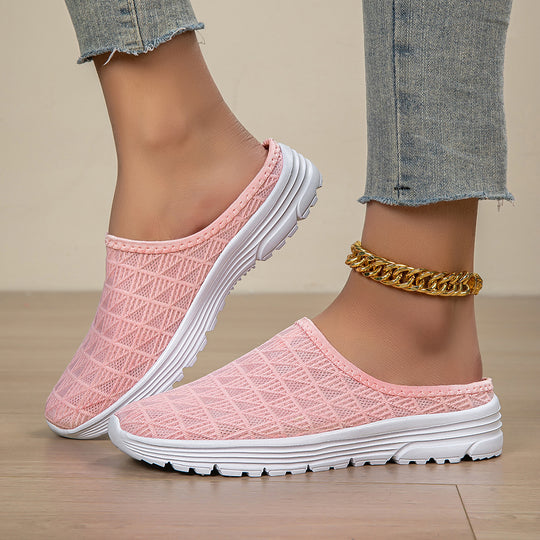 Damen nan atmungsaktiver Netz-Slipper mit Diamantstruktur-Obermaterial und gedämpfter Leichtsohle R&B