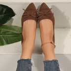 Damen elegante Ballerinas mit modischem Schleifendetail und rutschfester Sohle EB
