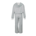 Damen lässiges Set aus Kapuzenpullover und weit geschnittenen Hosen R&B