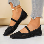 Damen elegante Ballerinas mit floralen Applikationen R&B