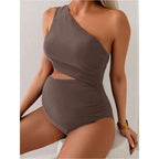 Damen Einseitiger Badeanzug mit kreativen Cut-Outs R&B