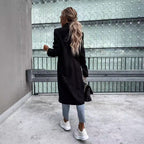 Damen eleganter Wollmantel im Oversized-Stil R&B