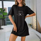 Damen T-Shirt-Kleid mit künstlerischem Blumenmotiv und figurbetontem Schnitt R&B