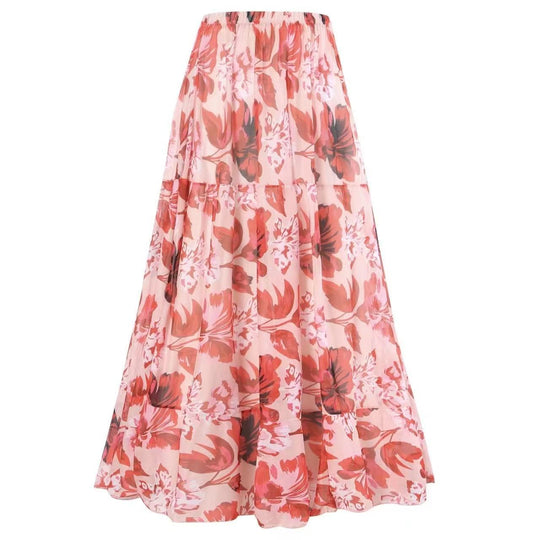 Damen Badeanzug mit floralem Design und passendem Rock R&B