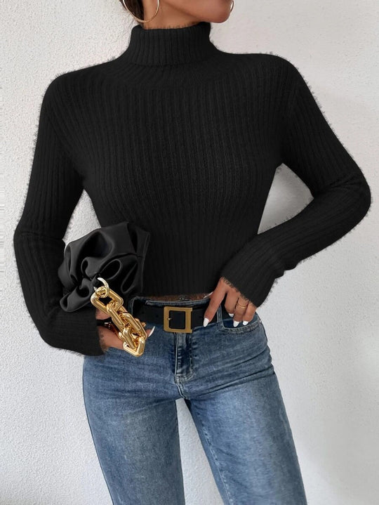 Damen Chic Rollkragenpullover aus feinem Strick R&B