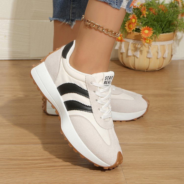 Damen Sportliche Retro Sneakers mit rutschfester Laufsohle R&B