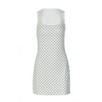 Damen Gepunktetes Minikleid mit transparenten Spitzenakzenten R&B
