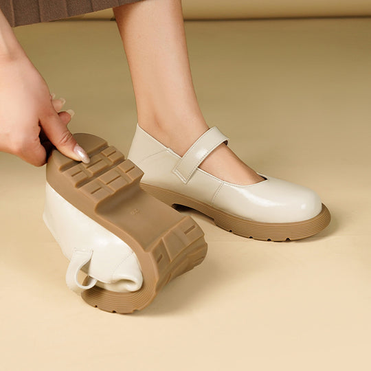 Damen elegante Mary Jane Ballerinas mit Schmuckdetail und rutschfester Sohle R&B