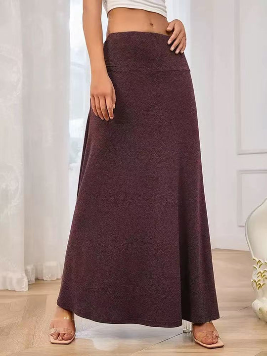 Damen Maxi-Rock aus weichem Stretch-Material mit hohem Taillenbund R&B