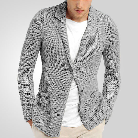 Herren Strickblazer mit natürlichem, rustikalem Design und praktischen Taschen R&B
