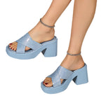 Damen Plateau-Pantoletten mit elegantem Riemchen-Design R&B
