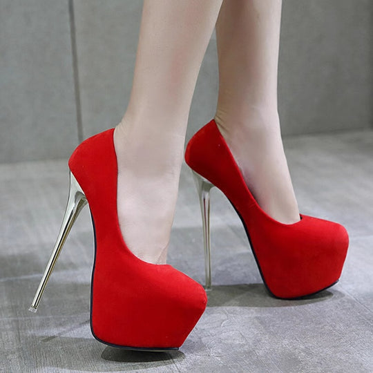 Damen elegante High Heel Schuhe mit hohem Plateau R&B