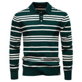 Herren Polo-Pullover mit modischem Streifenmuster und leichter Struktur
