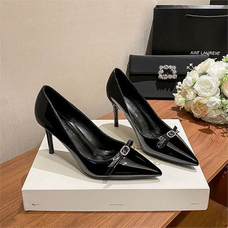 Damen elegante High Heel Pumps mit zartem Schleifendetail R&B