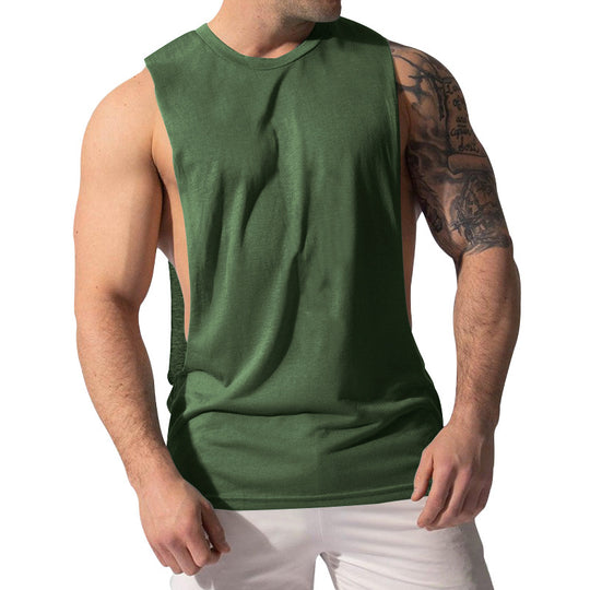 Herren nan Muskelshirt mit extra tiefen Armöffnungen und atmungsaktivem Baumwollmix R&B