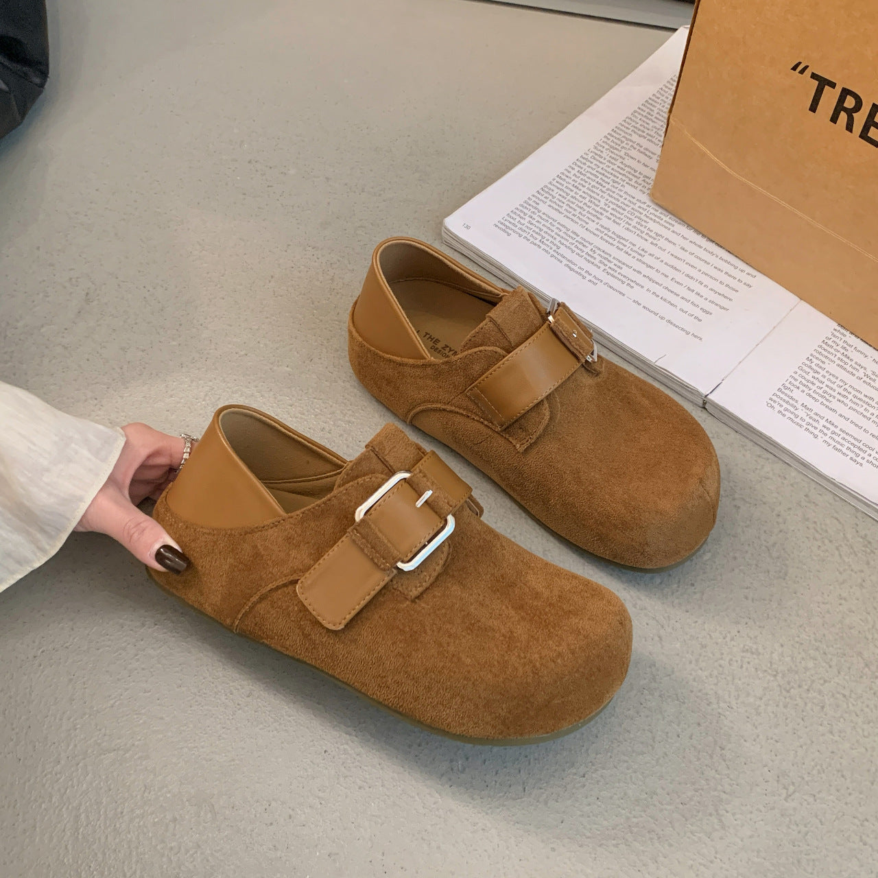 Damen komfortable Clogs mit modischer Schnalle R&B