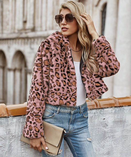 Damen Kuscheljacke im Leopardenmuster R&B