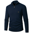 Herren Pullover mit Stehkragen und Feinstrick R&B