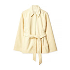 Damen modische Wickeljacke mit hochwertigem Material und Taillengürtel R&B