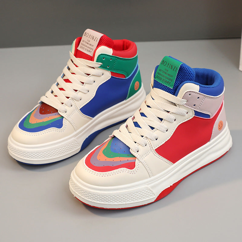 Damen modische High-Top Sneakers mit bunten Akzenten und atmungsaktivem Obermaterial R&B