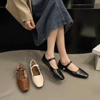 Damen klassische Ballerinas mit elegantem Riemchen und feinem Schnallen-Detail R&B