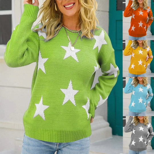 Damen Modischer Pullover mit Sternenmuster R&B