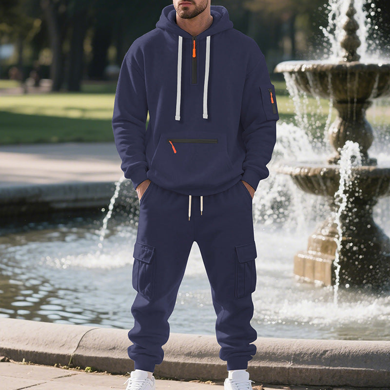 Herren Sportliches Hoodie-Set mit praktischen Taschen und modernem Design R&B