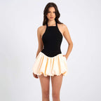 Damen Halterkleid mit voluminösem Rock und praktischen Taschen R&B