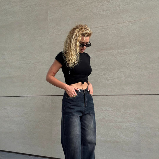 Damen Hochtaillierte Baggy-Jeans mit lockerer Passform R&B
