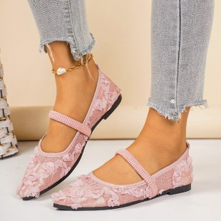 Damen elegante Ballerinas mit floralen Applikationen R&B