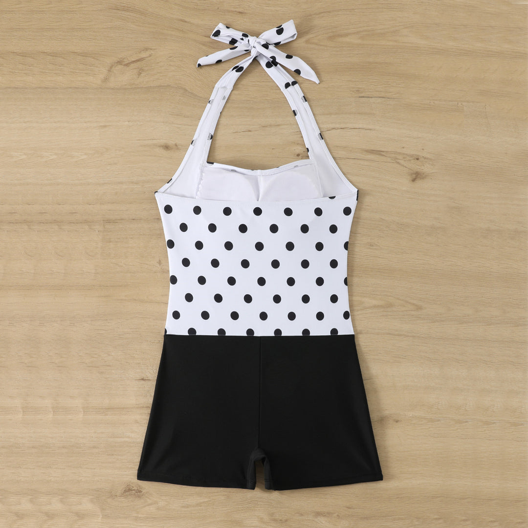 Damen Einteiliger Badeanzug mit Rüschendetails und Hüftshorts R&B